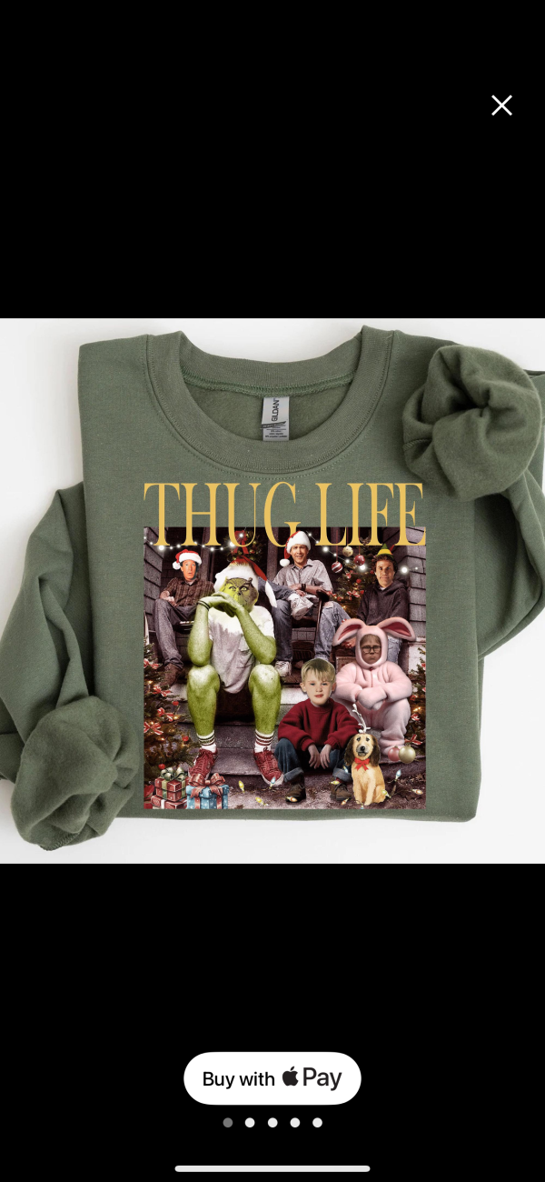 Thug Life Christmas Crewneck | Christmas Crewneck Sweatshirt on Sale