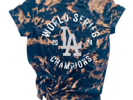 World Series Champions Tie Dye Tee | Dodgers Bleach Shirt | Los Angeles Dodgers Tee Discount