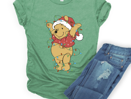 Winnie The Pooh Green Shirt | Disney Christmas Tee Sale