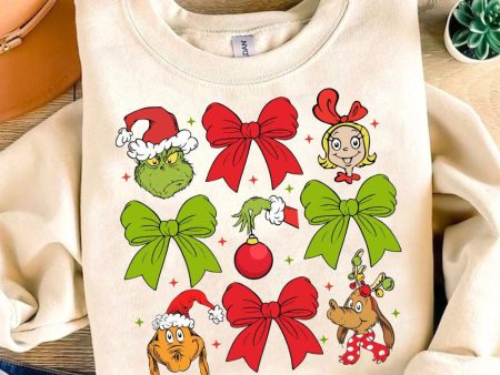 Grinch Christmas Crewneck Sweatshirt | Christmas Cream Crewneck Sweatshirt Hot on Sale