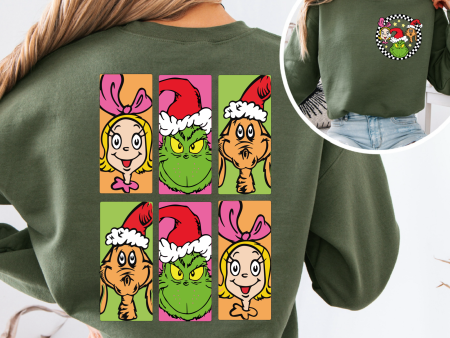 Grinch Christmas Crewneck Sweatshirt | Christmas Cream Crewneck Sweatshirt For Cheap