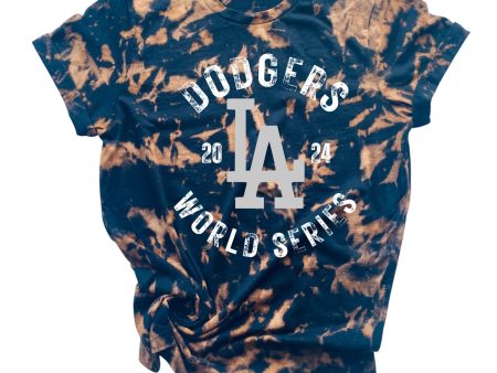 World Series Tie Dye Tee | Dodgers Bleach Shirt | Los Angeles Dodgers Tee on Sale