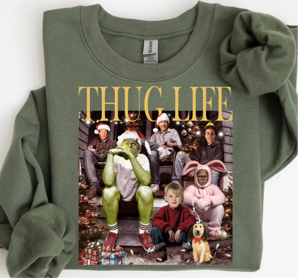 Thug Life Christmas Crewneck | Christmas Crewneck Sweatshirt on Sale