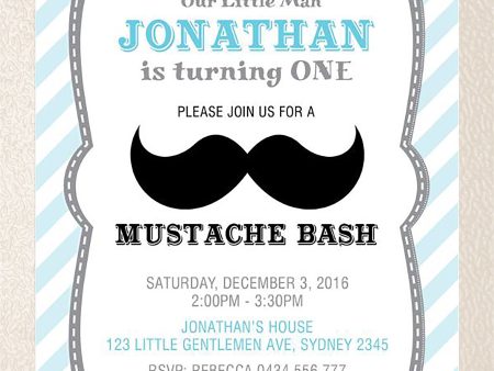 Little Man Theme Customized Invite Hot on Sale