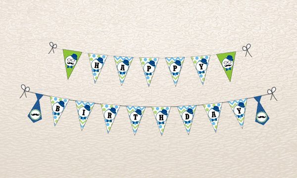 Little Man Theme Flag Hanging For Discount