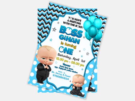 Boss Baby Theme Customized Invite For Discount