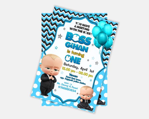 Boss Baby Theme Customized Invite For Discount