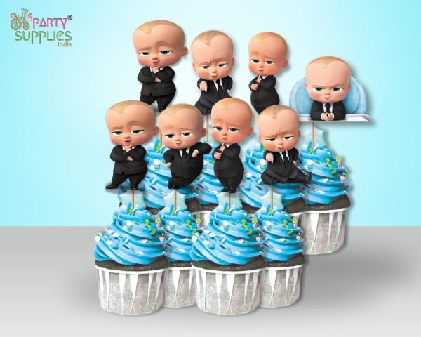 Boss Baby Theme Cup Cake Topper For Cheap