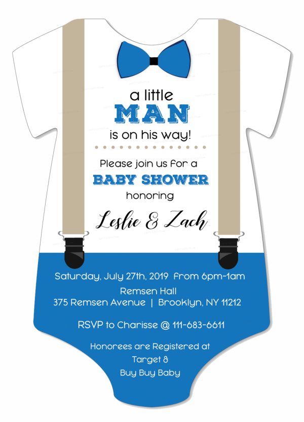 Little Man Theme Personalized Invite Online Hot Sale