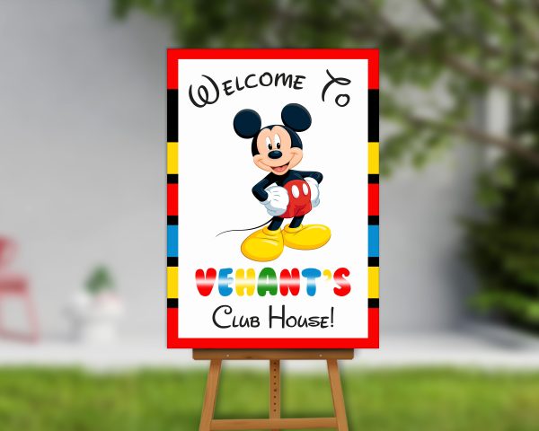 Mickey Mouse Customized Welcome Board For Discount