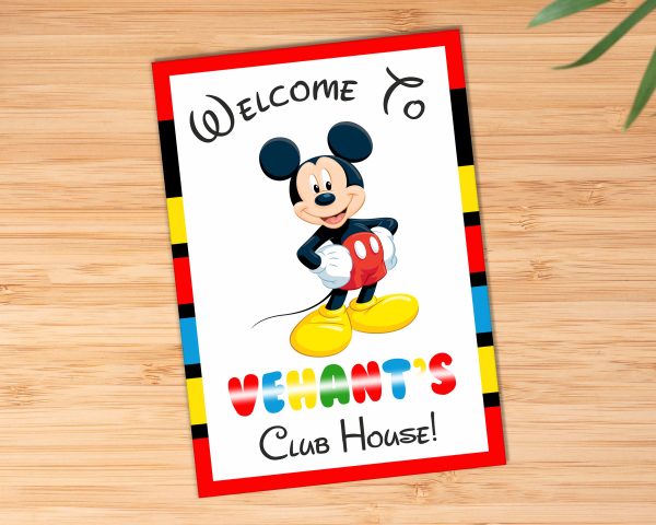 Mickey Mouse Customized Welcome Board For Discount