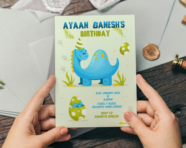 Dinosaur Theme Personlized Invite For Discount