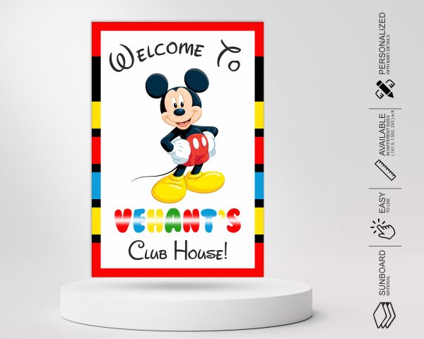 Mickey Mouse Customized Welcome Board For Discount