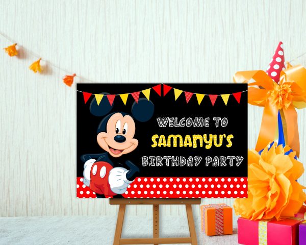 Mickey Mouse Customized with Baby details Welcome Board For Cheap